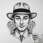Tattoo sketch vito genovese with a hat, tatto… – tattoo sketch (№1759654031_0, 05.10.2025 08:47) — tattoovalue.net