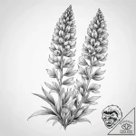 Tattoo sketch lupine flower, concept art for… – tattoo sketch (№1759654273_0, 05.10.2025 08:51) — tattoovalue.net