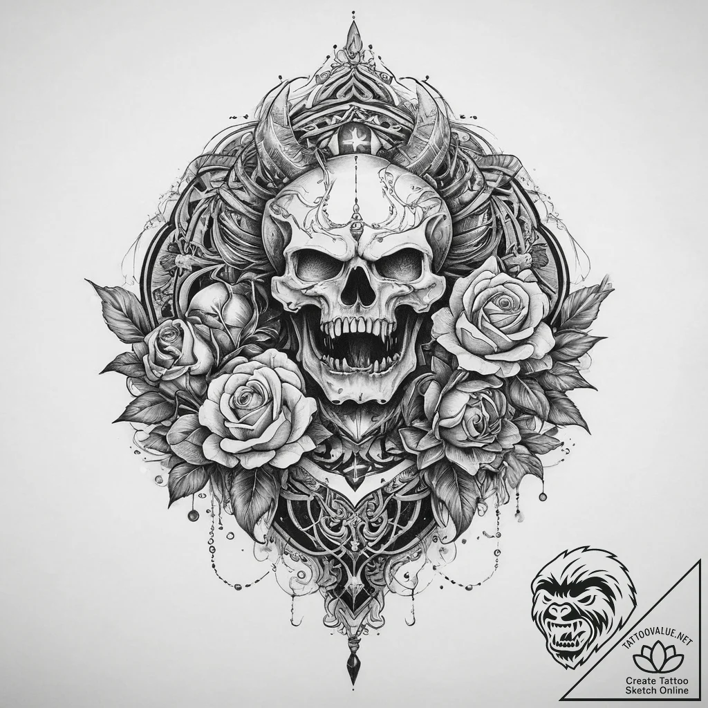 Tattoo sketch manticore, ink illustration for... - tattoo sketch (№1759654724_0, 05.10.2025 08:58) — tattoovalue.net
