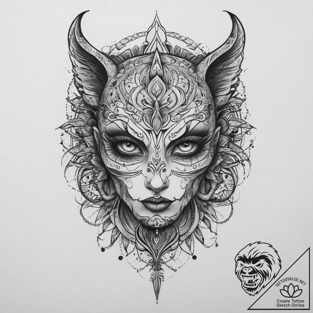 Tattoo sketch spirit, artistic tattoo sketch,... - tattoo sketch (№1759656271_0, 05.10.2025 09:24) — tattoovalue.net