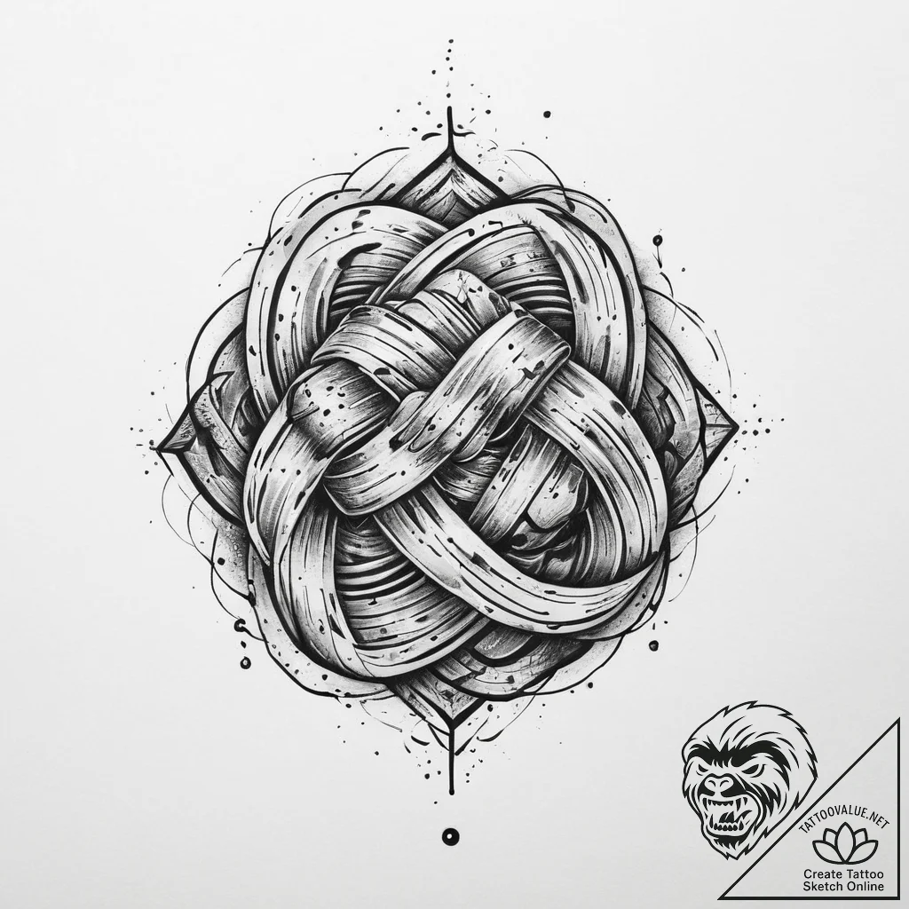 Tattoo sketch knot, ink illustration for tatt... - tattoo sketch (№1759659644_0, 05.10.2025 10:20) — tattoovalue.net