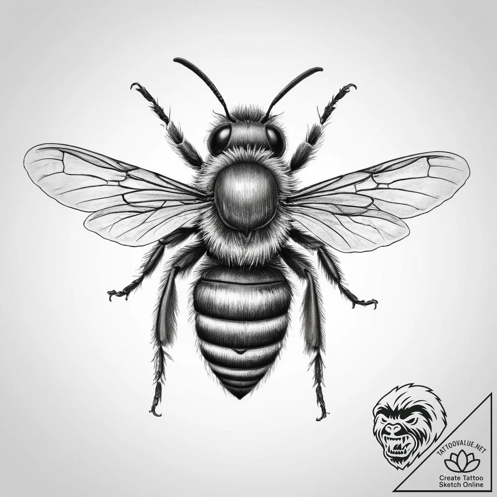 Tattoo sketch mason bee - tattoo sketch (№1759659861_0, 05.10.2025 10:24) — tattoovalue.net