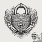 Tattoo hands with a lock, concept art for tat… – tattoo sketch (№1759660077_0, 05.10.2025 10:27) — tattoovalue.net