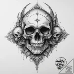 Tattoo sketch череп с инопланетянином, tattoo… – tattoo sketch (№1759660514_0, 05.10.2025 10:35) — tattoovalue.net