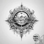 Tattoo sketch cosmic kingdom – tattoo sketch (№1759660948_0, 05.10.2025 10:42) — tattoovalue.net