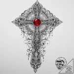 Tattoo sketch ruby, ink illustration for tatt… – tattoo sketch (№1759661166_0, 05.10.2025 10:46) — tattoovalue.net