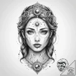 Tattoo sketch cosmic person – tattoo sketch (№1759662496_0, 05.10.2025 11:08) — tattoovalue.net