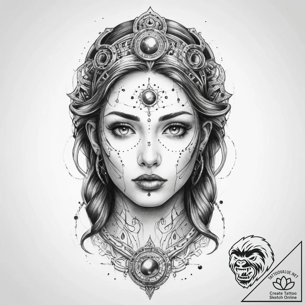 Tattoo sketch cosmic person - tattoo sketch (№1759662496_0, 05.10.2025 11:08) — tattoovalue.net