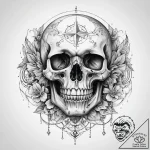 Tattoo sketch череп с гороскопом – tattoo sketch (№1759662929_0, 05.10.2025 11:15) — tattoovalue.net