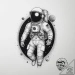 Tattoo sketch astronaut with a dog, tattoo fl… – tattoo sketch (№1759664466_0, 05.10.2025 11:41) — tattoovalue.net