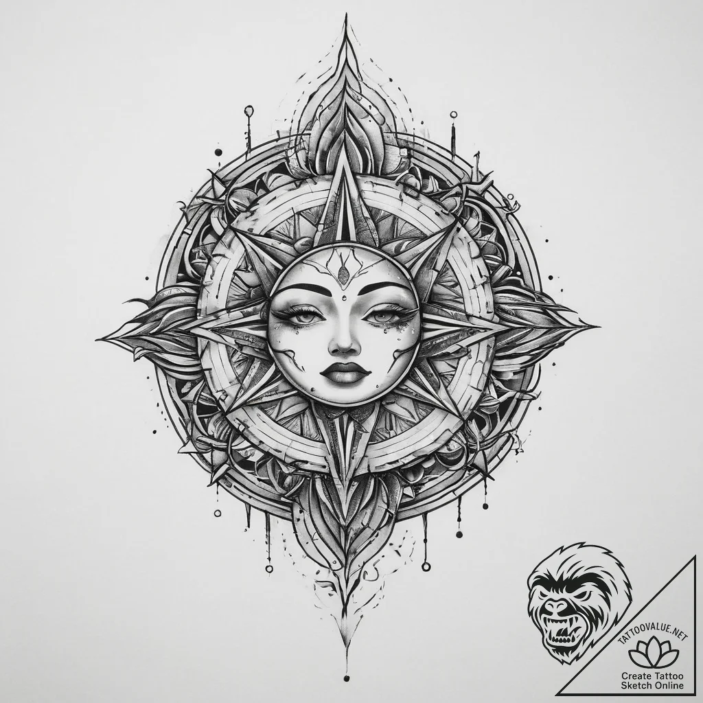 Tattoo sketch cosmic soul, artistic tattoo sk... - tattoo sketch (№1759664683_0, 05.10.2025 11:44) — tattoovalue.net