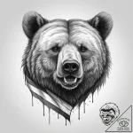 Tattoo sketch bear with a flag, concept art f… – tattoo sketch (№1759667535_0, 05.10.2025 12:32) — tattoovalue.net