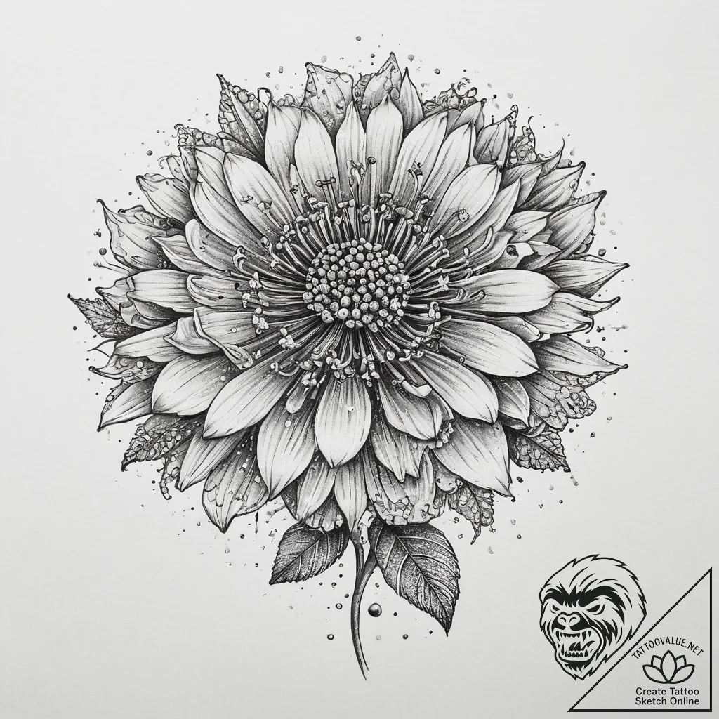Tattoo sketch queen anne's lace, concept art... - tattoo sketch (№1759668855_0, 05.10.2025 12:54) — tattoovalue.net