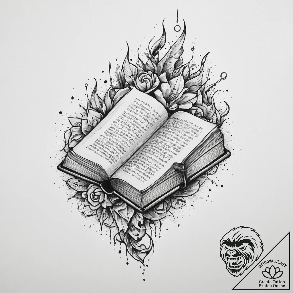 Tattoo sketch hands with a book, tattoo drawi... - tattoo sketch (№1759671041_0, 05.10.2025 13:30) — tattoovalue.net