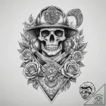 Tattoo sketch firefighter axe and helmet, tat… – tattoo sketch (№1759672579_0, 05.10.2025 13:56) — tattoovalue.net