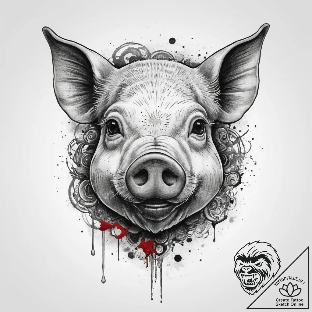 Tattoo sketch pig with tusks, tattoo sketch d... - tattoo sketch (№1759674111_0, 05.10.2025 14:21) — tattoovalue.net