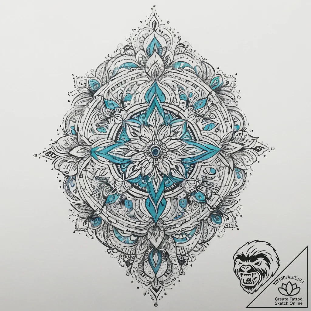 Tattoo sketch turquoise, tattoo flash sheet d... - tattoo sketch (№1759675861_0, 05.10.2025 14:51) — tattoovalue.net