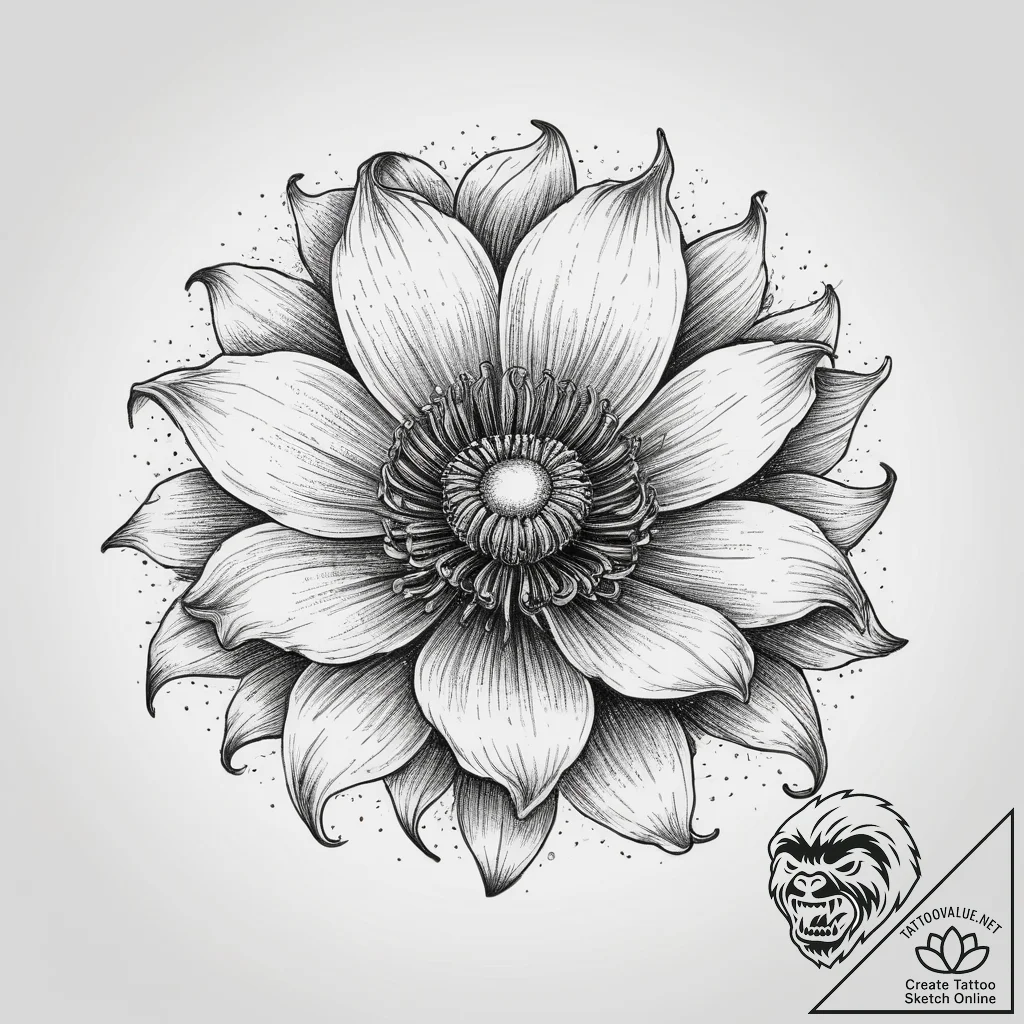 Tattoo sketch sea anemone, ink illustration f... - tattoo sketch (№1759676077_0, 05.10.2025 14:54) — tattoovalue.net