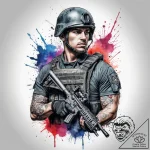 Tattoo sketch soldier with a pen, tattoo sket… – tattoo sketch (№1759678026_0, 05.10.2025 15:27) — tattoovalue.net