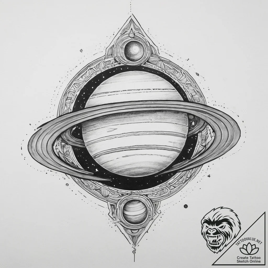 Tattoo sketch saturn planet, tattoo line art,... - tattoo sketch (№1759679107_0, 05.10.2025 15:45) — tattoovalue.net