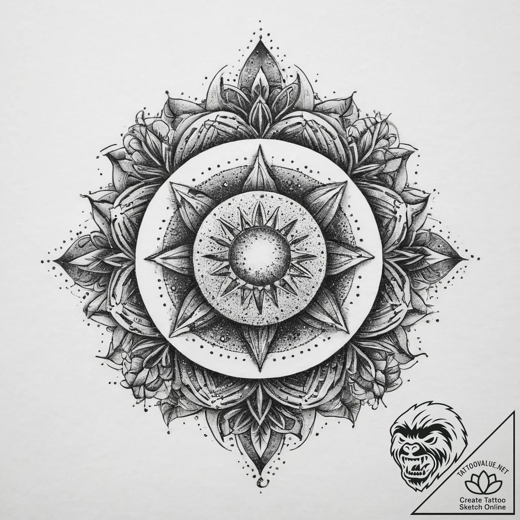 Tattoo sketch cosmic spring, concept art for... - tattoo sketch (№1759679549_0, 05.10.2025 15:52) — tattoovalue.net