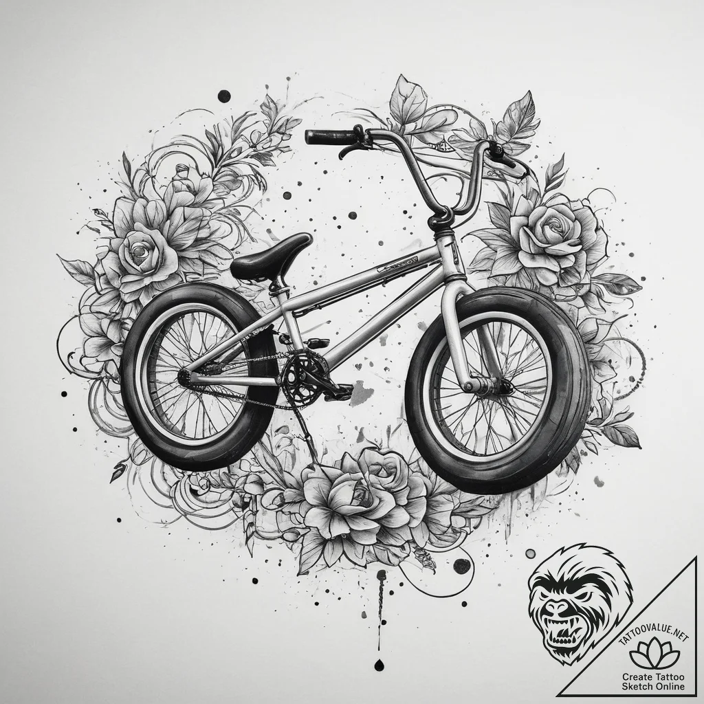 Tattoo sketch bmx bike, tattoo flash sheet de... - tattoo sketch (№1759681065_0, 05.10.2025 16:17) — tattoovalue.net
