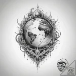 Tattoo sketch cosmic world, ink illustration… – tattoo sketch (№1759681282_0, 05.10.2025 16:21) — tattoovalue.net