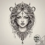 Tattoo sketch spiritual character, tattoo lin… – tattoo sketch (№1759682169_0, 05.10.2025 16:36) — tattoovalue.net