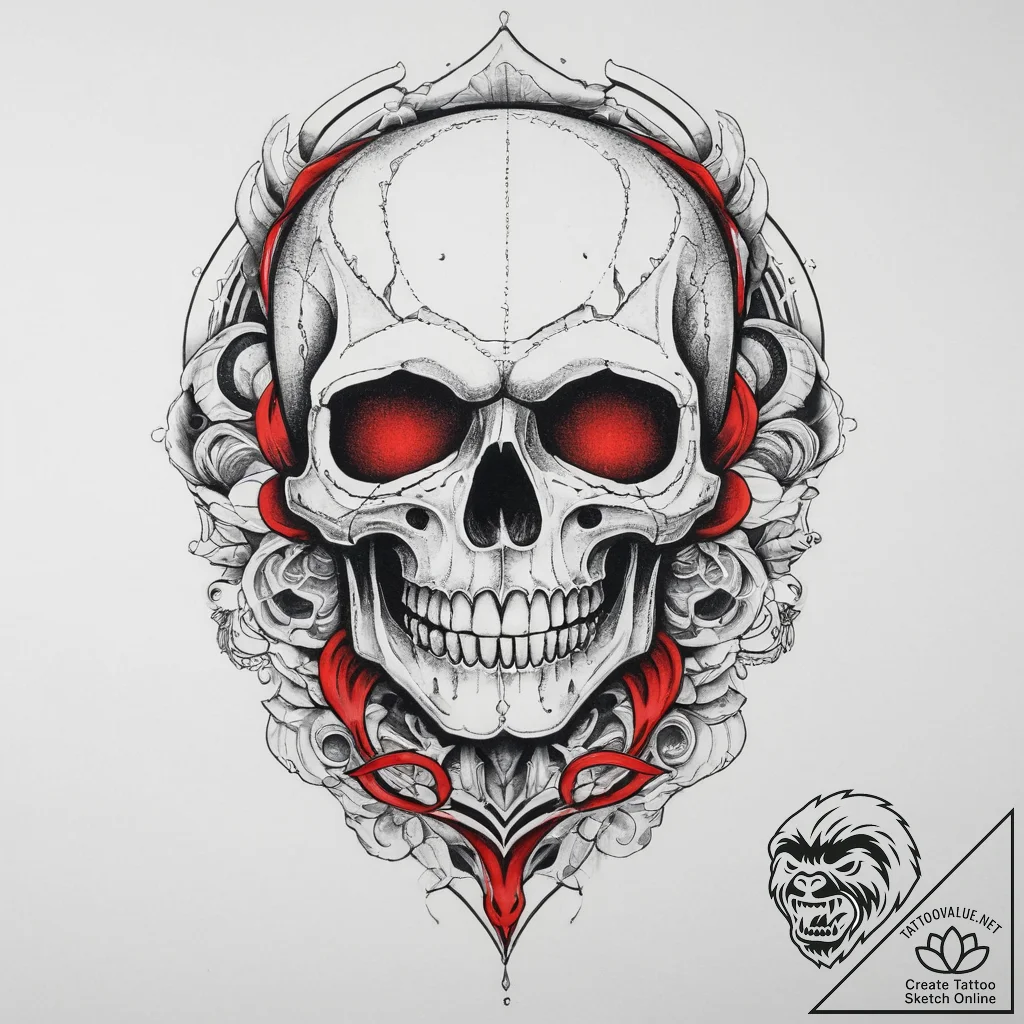 Tattoo sketch череп с инопланетянином, tattoo... - tattoo sketch (№1759682606_0, 05.10.2025 16:43) — tattoovalue.net