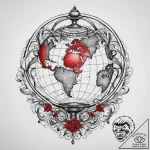 Tattoo sketch globe, ink illustration for tat… – tattoo sketch (№1759682824_0, 05.10.2025 16:47) — tattoovalue.net