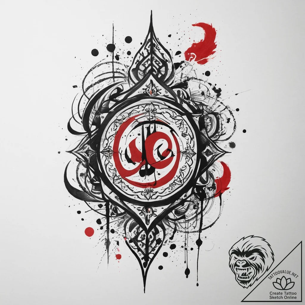 Tattoo sketch islamic calligraphy, tattoo ske... - tattoo sketch (№1759683042_0, 05.10.2025 16:50) — tattoovalue.net
