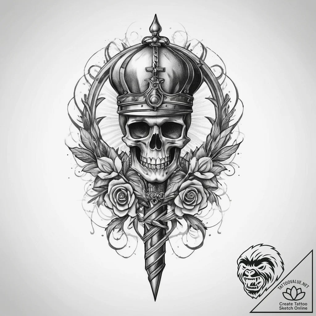 Tattoo sketch scepter, artistic tattoo sketch... - tattoo sketch (№1759683711_0, 05.10.2025 17:01) — tattoovalue.net