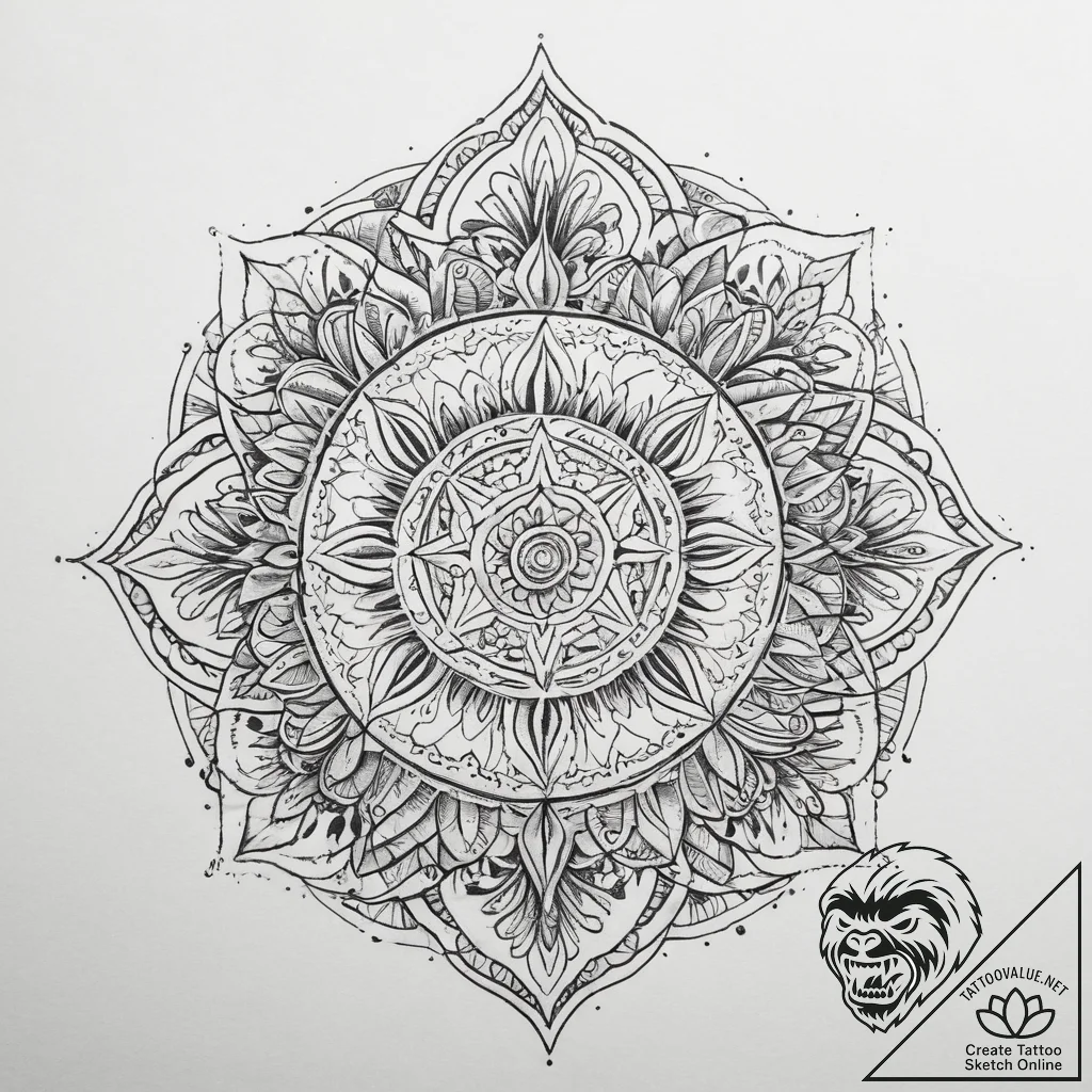 Magical plants & flora, tattoo line art, on a... - tattoo sketch (№1759684158_0, 05.10.2025 17:09) — tattoovalue.net