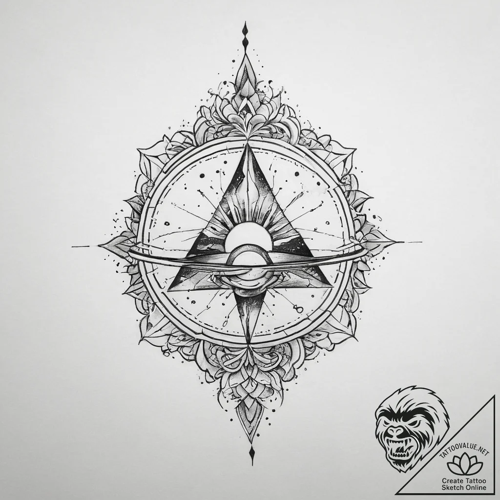 Tattoo sketch cosmic source, tattoo line art,... - tattoo sketch (№1759687097_0, 05.10.2025 17:58) — tattoovalue.net
