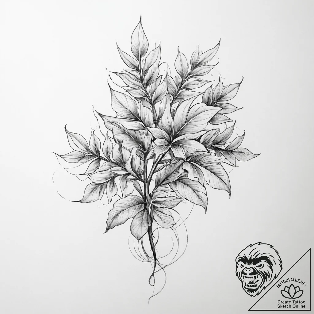Tattoo sketch a symbolic plant - tattoo sketch (№1759688835_0, 05.10.2025 18:27) — tattoovalue.net