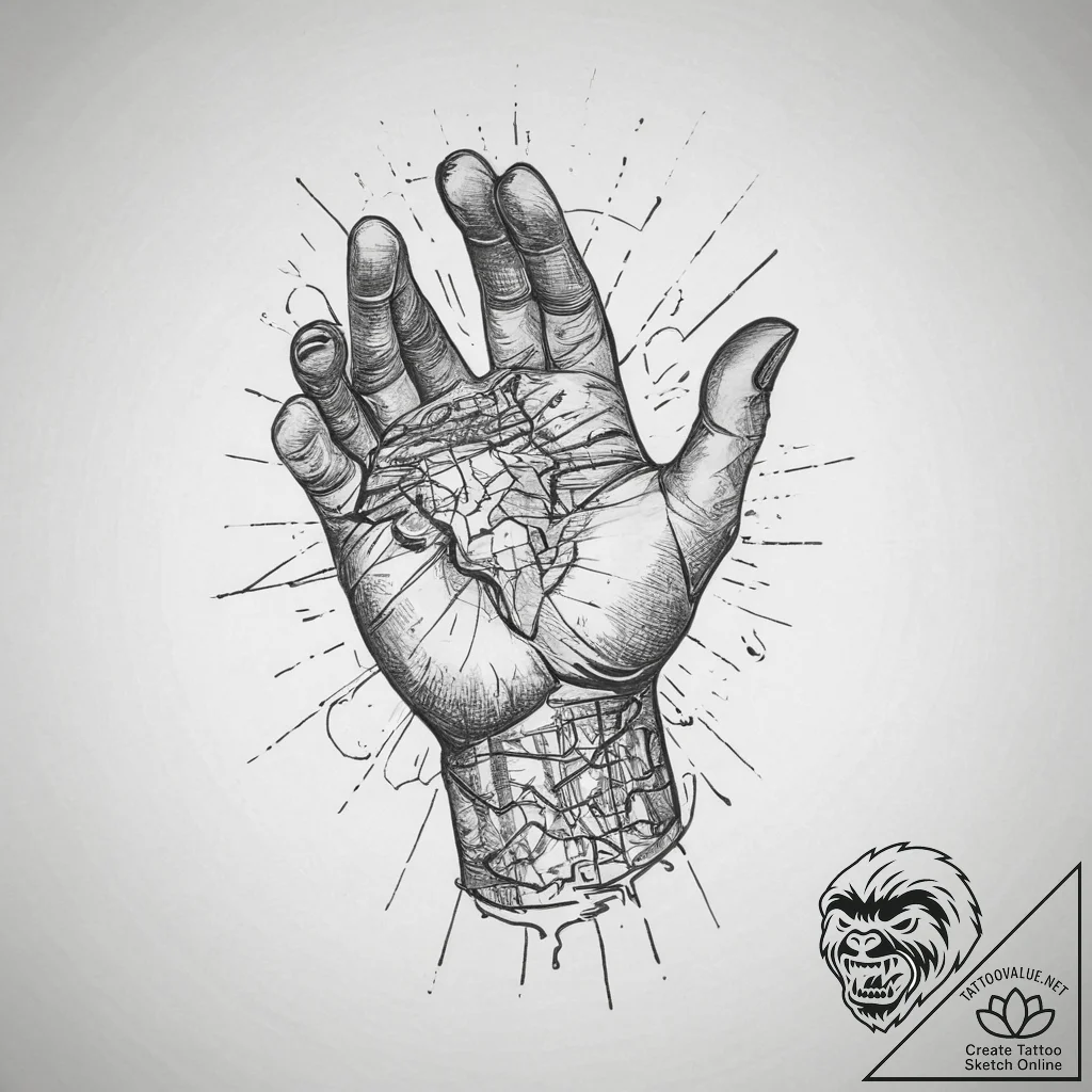 Tattoo sketch hands with a map, ink illustrat... - tattoo sketch (№1759689279_0, 05.10.2025 18:34) — tattoovalue.net