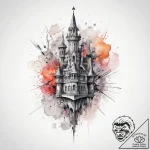 Tattoo sketch fortress, artistic tattoo sketc… – tattoo sketch (№1759689932_0, 05.10.2025 18:45) — tattoovalue.net