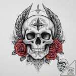 Tattoo sketch goth skull with dark wings, tat… – tattoo sketch (№1759690800_0, 05.10.2025 19:00) — tattoovalue.net
