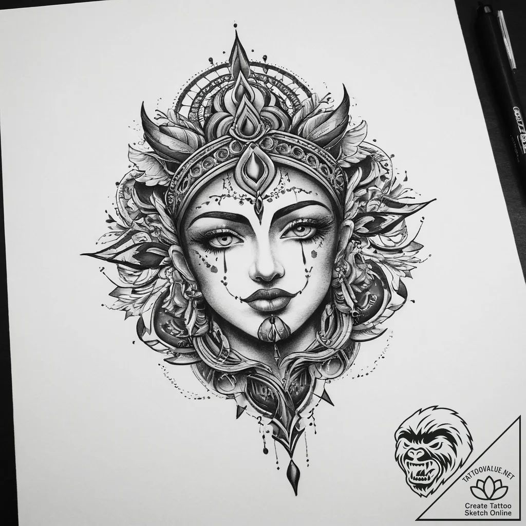 Tattoo sketch spiritual emissary, concept art... - tattoo sketch (№1759691235_0, 05.10.2025 19:07) — tattoovalue.net