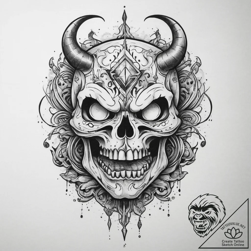 Tattoo sketch nightmare, ink illustration for... - tattoo sketch (№1759694734_0, 05.10.2025 20:05) — tattoovalue.net