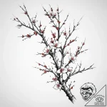 Tattoo sketch plum blossom branch, tattoo dra… – tattoo sketch (№1759695605_0, 05.10.2025 20:20) — tattoovalue.net