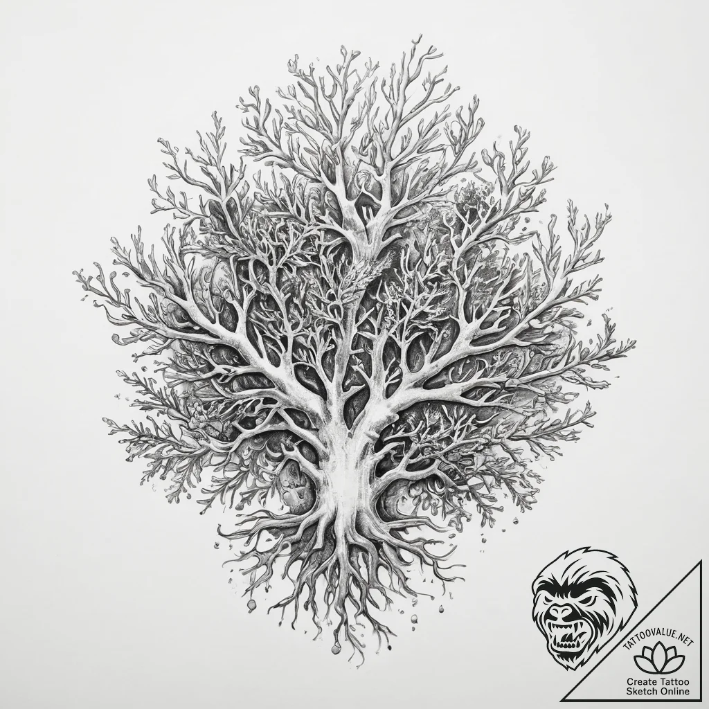 Tattoo sketch coral - tattoo sketch (№1759696908_0, 05.10.2025 20:41) — tattoovalue.net