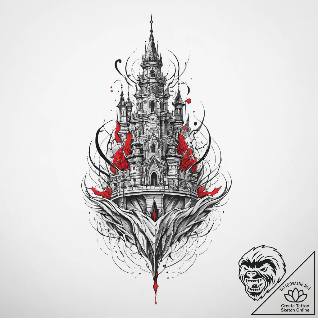 Tattoo sketch fortress, tattoo sketch design,... - tattoo sketch (№1759697782_0, 05.10.2025 20:56) — tattoovalue.net