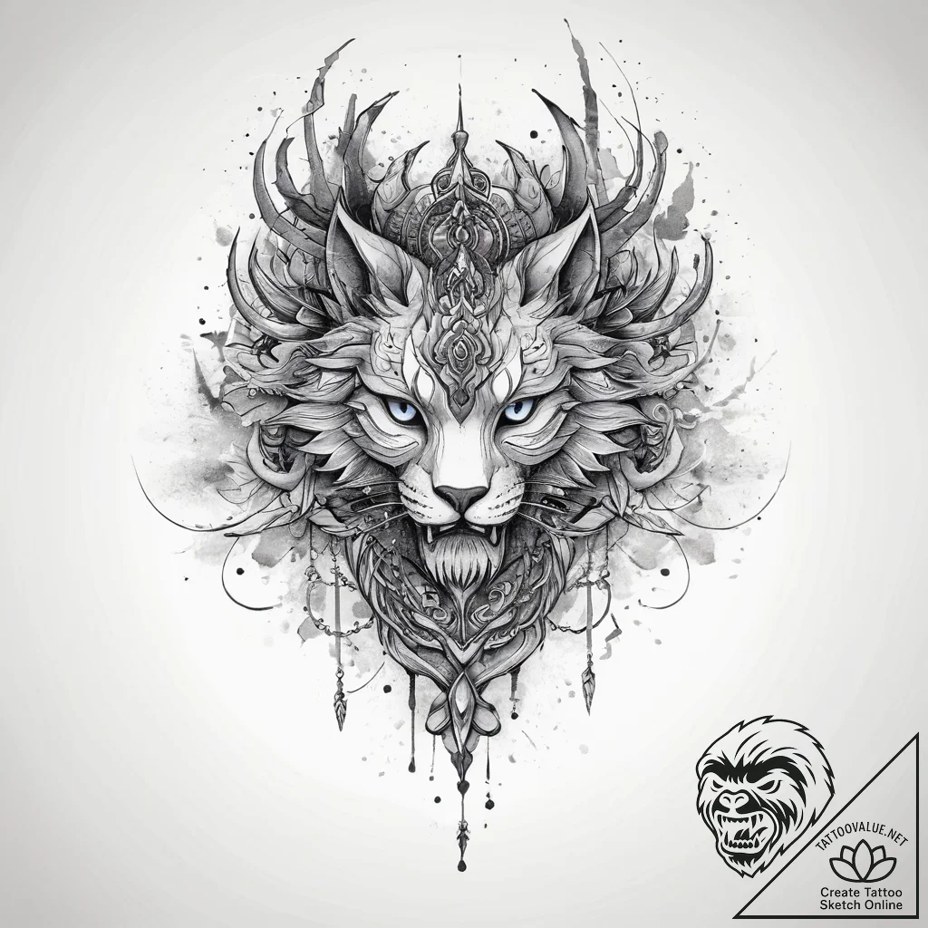 Tattoo sketch mystical past, tattoo line art,... - tattoo sketch (№1759697999_0, 05.10.2025 20:59) — tattoovalue.net