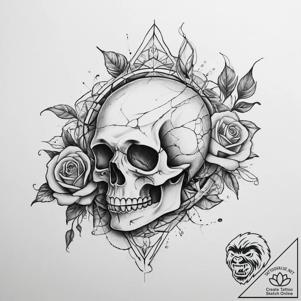 Tattoo sketch broken glass, tattoo drawing ou... - tattoo sketch (№1759698652_0, 05.10.2025 21:10) — tattoovalue.net