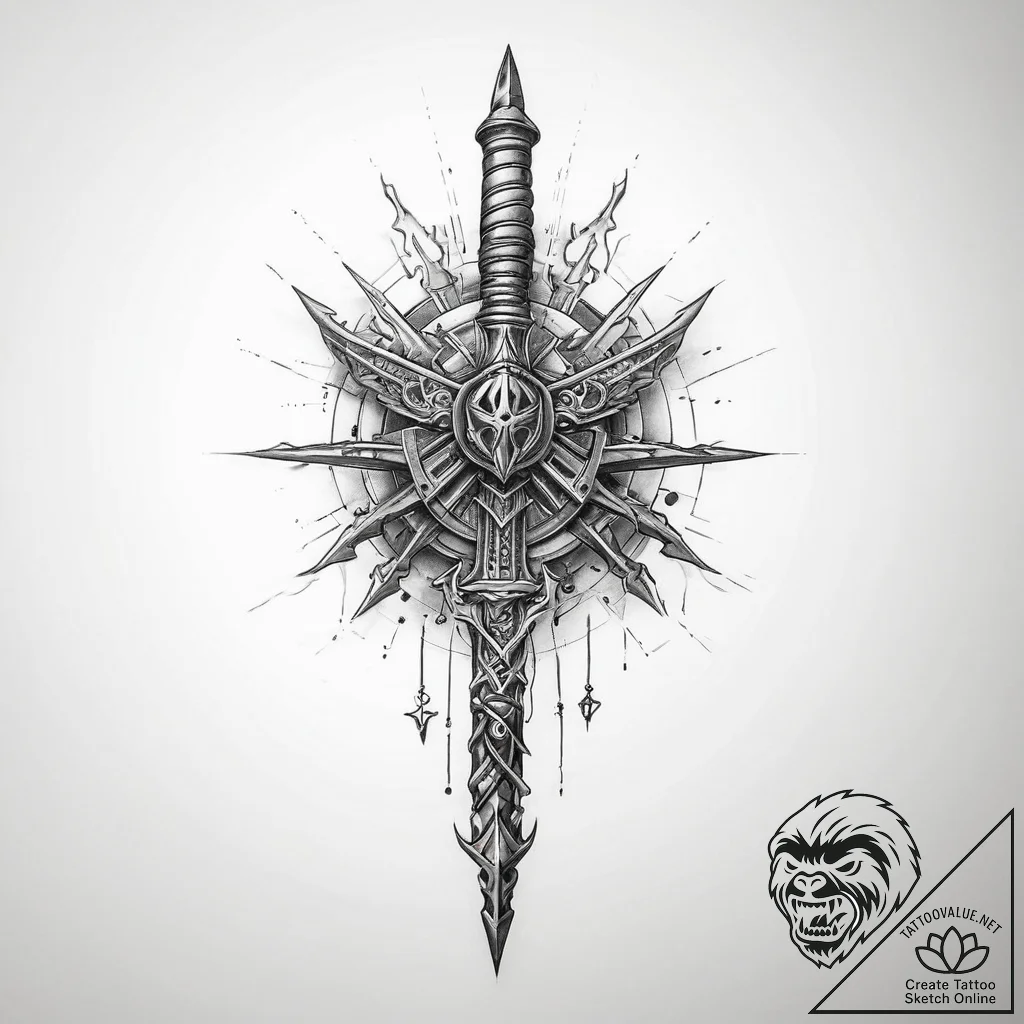 Tattoo sketch weapon - tattoo sketch (№1759699745_0, 05.10.2025 21:29) — tattoovalue.net