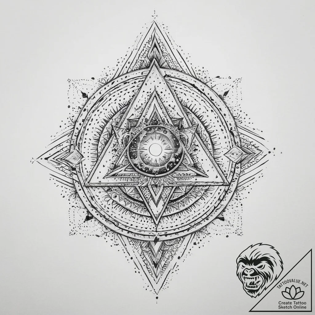 Tattoo sketch cosmic soul, ink illustration f... - tattoo sketch (№1759699962_0, 05.10.2025 21:32) — tattoovalue.net