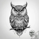 Tattoo sketch graphic сова – tattoo sketch (№1759700399_0, 05.10.2025 21:39) — tattoovalue.net
