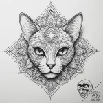 Tattoo sketch goth cat with a skull, tattoo d… – tattoo sketch (№1759700836_0, 05.10.2025 21:47) — tattoovalue.net