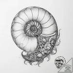 Tattoo sketch nautilus – tattoo sketch (№1759701487_0, 05.10.2025 21:58) — tattoovalue.net